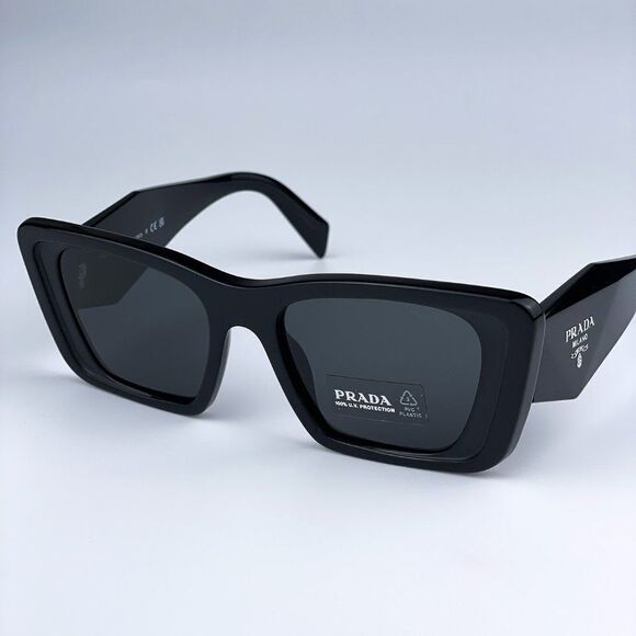 NEW Prada PR08YS 1AB5S0 Black Dark Gray Cat Eye Unisex Sunglasses - Picture 4 of 14